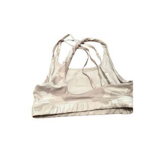 Gapfit camo sports bra sz small strappy white high impact